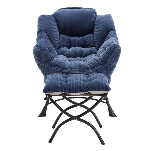 Maliang Lazy Chair with Ottoman, Modern Lounge Accent Chair with Armrests and a Side Pocket, for Small Space - 1 of 4