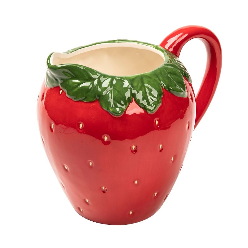 Transpac Ceramic 8.5 in. Red Spring Strawberry Pitcher, 2 of 4