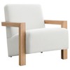 Boucle Fabric Upholstered Accent Arm Chair with Angled Armrests and Modern Geometric Silhouette - 2 of 4