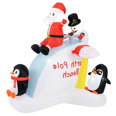 Tangkula 6 Ft Christmas Inflatable w/ LED lights Lighted Xmas Inflatable Indoor/Outdoor