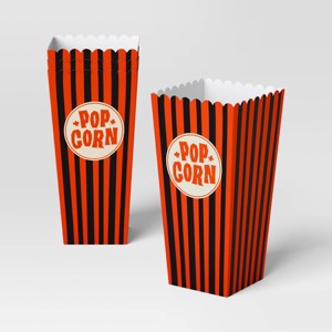 4ct Orange Striped Square Popcorn Bucket Disposable Carrier Pack - Hyde and EEK! Boutique™ - 1 of 3