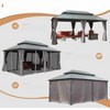 VisioGear Canopies and Gazebos, Gazebo with Double Roof Canopy, Gazebo Pavilion for Patio and Backyard, Gray, 240"*144"*120.12" - 3 of 4