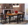 HomeStock 5-Pc Black and Cherry Finish Solid Wood Top - Dining Room Set - Seats 4 - 2 of 4