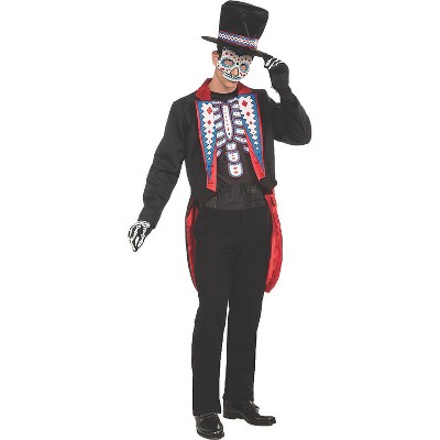 Forum Mens Day Of The Dead Jacket Costume - One Size Fits Most - Black ...