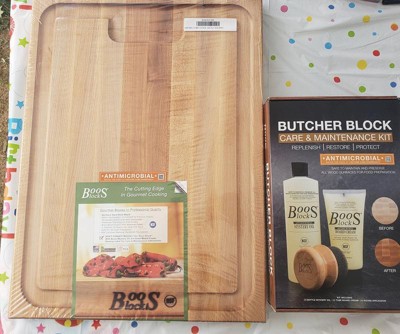 John Boos Large Maple Wood Cutting Board For Kitchen, Reversible Edge Grain  Boos Block W/ Gravy Groove : Target