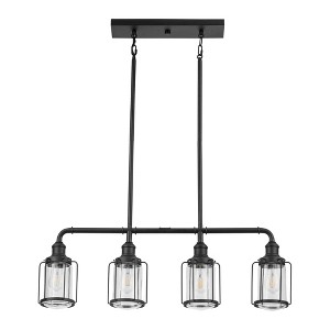 Prominence Home Lincoln Woods 4 Light Kitchen Island Linear Pendant Bar Light, Quick and Easy Installation, Dry-Rated for Indoor Use Only, Black - 1 of 4