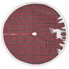 Northlight 48" Red and Black Plaid Reindeer Christmas Tree Skirt - 3 of 3