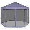vidaXL Hexagonal Pop-Up Marquee with 6 Sidewalls Dark Blue 11.8'x10.2' - 2 of 4