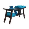 DecoTeak® Satori® 34" Teak Wood Shower Bench with Shelf in Woodland Brown Finish - 4 of 4