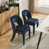 Set of 2 Dining Chairs with Hollow Backrest, Chenille Upholstered Armless Chairs with Metal Frame for Dining Room-Baofuwish - 2 of 4