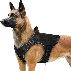 rabbitgoo Upgraded Tactical Dog Harness for Large Dogs, , Adjustable Military Vest for Training Hunting Walking, Black, L - 1 of 1