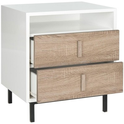 Transitional White & Gray 2-Drawer Freestanding Cabinet