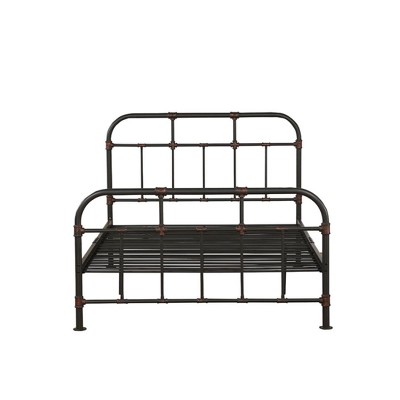 Sandy Gray Industrial Metal Full Bed with Slats