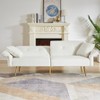 GDFStudio Rex Teddy Upholstered 80" Sleeper Sofa with Adjustable Armrest and Backrest - 2 of 4