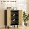 Sideboard Buffet Cabinet, Kitchen Cabinet, Coffee Bar Cabinet with 2 Rattan Doors and Adjustable Shelves, Black and Natural - 4 of 4