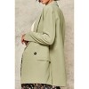 Slickblue Solid Woven Blazer for Women, Notched Lapel, Padded Shoulder, Double Breasted, Pesto Color, S to L - 2 of 4
