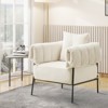 Racxily Upholstered Reading Chair, Modern Velvet Accent Chair with Metal Frame for Living Room & Bedroom - 3 of 4