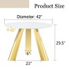 42 Inch Round Dining Table with Marble Top and Stainless Steel Legs, Sturdy and Safe Modern Kitchen Table for 4 to 6 People-Maison Boucle - 4 of 4