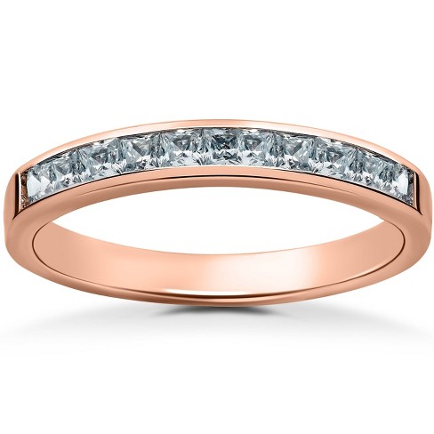 Pompeii3 1/2ct Princess Cut Diamond Wedding Ring 14K Rose Gold - image 1 of 3