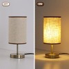 11.8" Brushed Antique Bronze Metal Table Lamp with Linen Cylinder Shade for Bedside, Living Room, Workspace, Bar, Hotel, or Display - 3 of 4