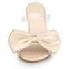Allegra K Women's Clear Strap Satin Bow Stiletto Heels Mules Slide Sandals - 2 of 4