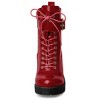Allegra K Women's Zip Platform Lace Up Round Toe Chunky Heel Combat Boots - 2 of 4