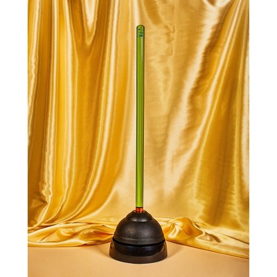 Green and Black Acrylic Toilet Plunger with Holder