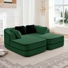 Aukfa 106" Fluffy Teddy Fabric Oversized Modular Sectional 3-Seats Sofa with L-Shaped Chaise for Living Room,Camel - 4 of 4