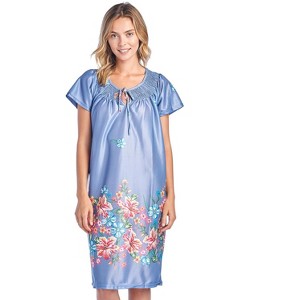 Casual Nights Women's Round Neck Mu-Mu Housecoat Lounger - 1 of 4