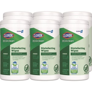 Clorox CloroxPro EcoClean Disinfecting Wipes, 1-Ply, 8 x 7, Unscented, White - Case of 6 - 75 pcs - 1 of 1