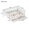 Angel Sar Full Size Wood Platform Bed for Kids, Low Profile Bed with Safety Rails and 2 Storage Drawers, White - 3 of 4