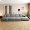 GDFStudio Kennan Modern 135" Corduroy Upholstered 6-Seater Sectional Sofas - 2 of 4