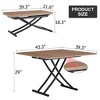 Vynxaria Folding Tables - Modern Minimalist Adjustable Height Table with 0.8-Inch MFC Top and Black Metal Legs, Brown - 4 of 4