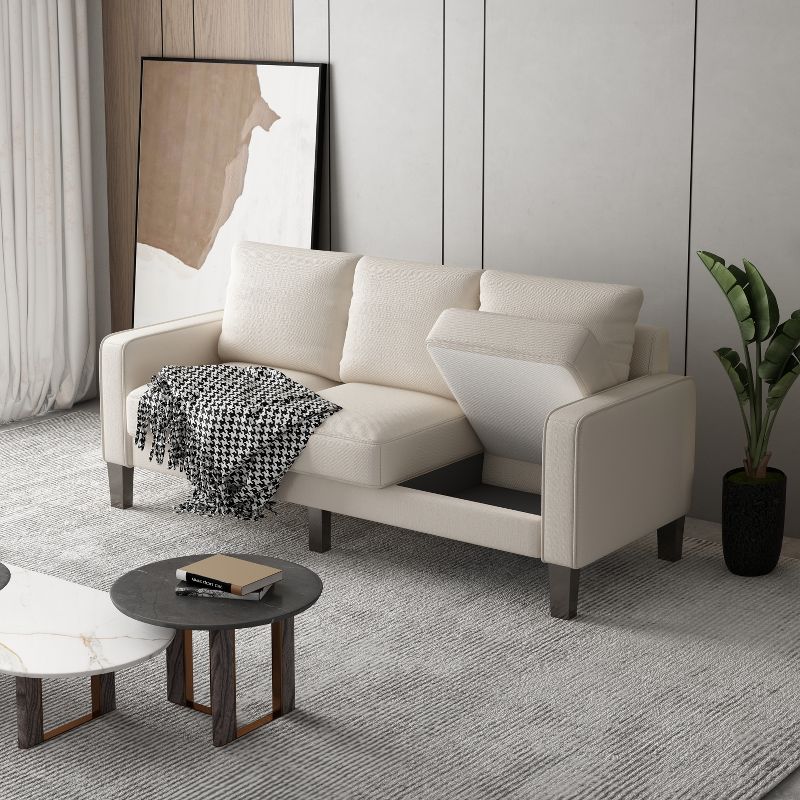 75" Modern Living Room Furniture Fabric Sofa - ModernLuxe, 2 of 11