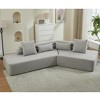 NicBex Minimalist Cloud Sectional Sofa,Boucle Teddy Couch with 4 Pillows for Living Room,Apartment,Office,No Assembly Require,Gray - 2 of 4