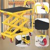 Clearance, Hydraulic Lift Table Cart, 1100 LB Heavy Duty Scissor Lift Cart, 10–35.4" Height, Non-Slip Platform, Swivel Wheels - 3 of 4