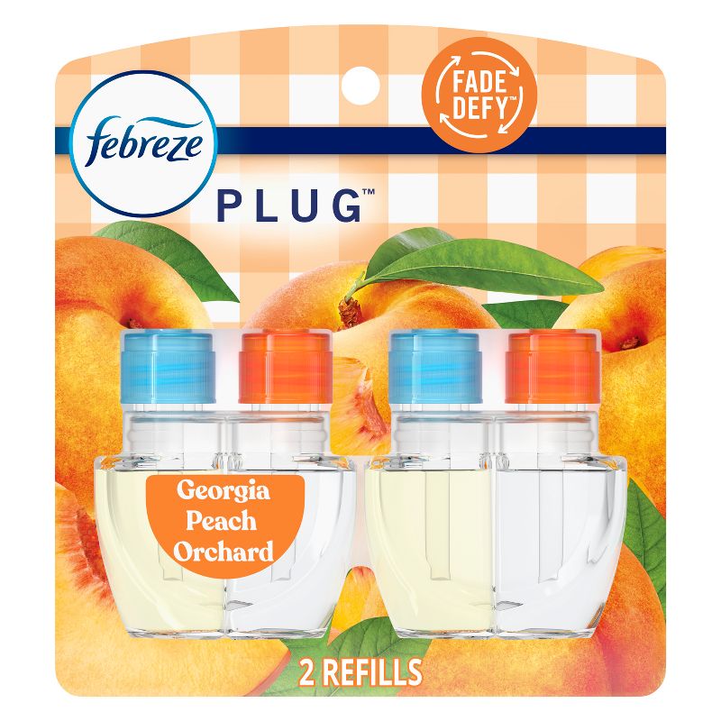 Febreze Plug Dual Refill Air Freshener Georgia Peach Orchard - 2ct, 1 of 14