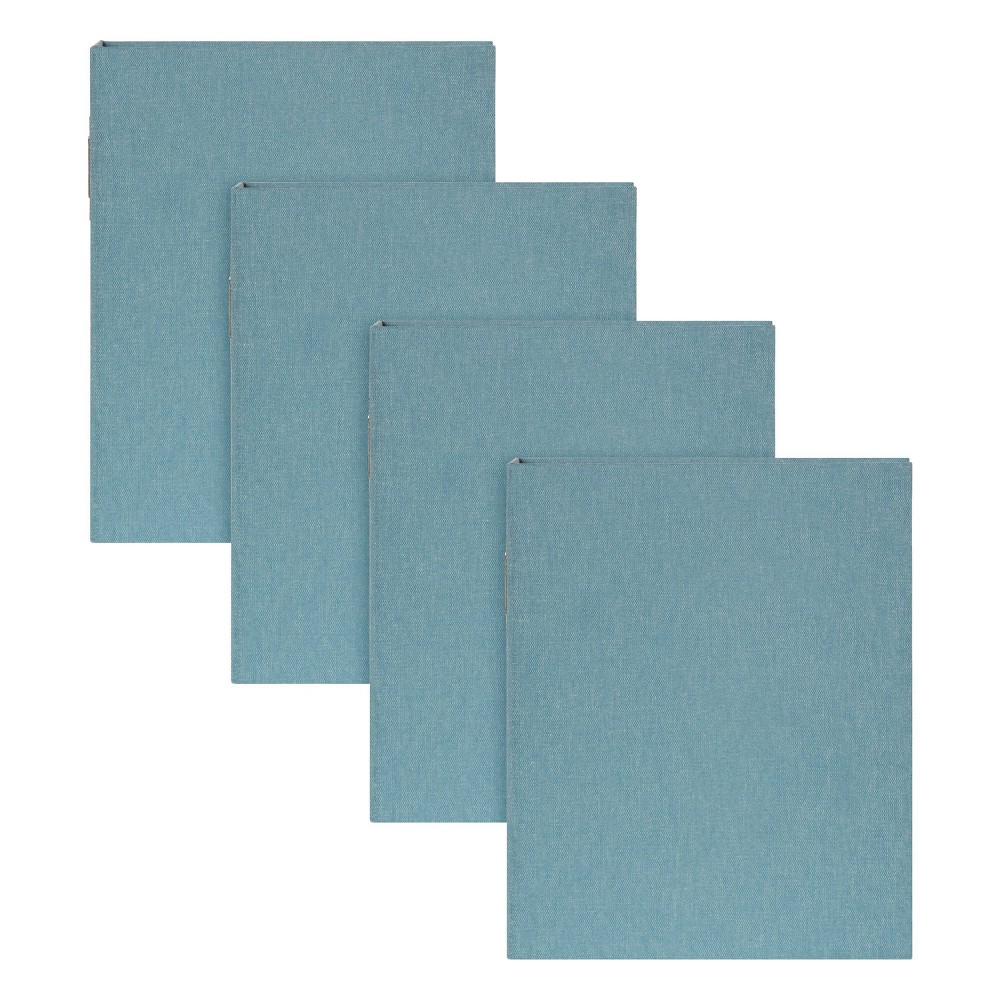 9.45"x11.75" Cydney Fabric Photo Albums Teal - Kate & Laurel All Things Decor: Linen Cover, 160 Photos, Book Binding