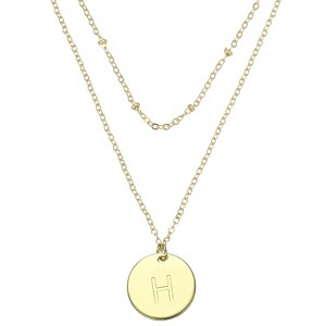 Unique Bargains Women's Gold Tone Disc Pendant Letter Necklace - 1 of 4