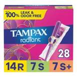 Tampax Radiant Triple Pack Regular/Super/Super Plus Absorbency Tampons Trio - Unscented - 28ct