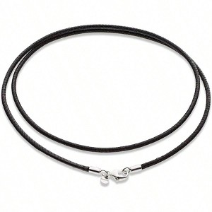 2mm Black or Brown Necklace with Silver Clasp Fashionable, Exquisite and High-end, Suitable for Women To Wear - 1 of 4