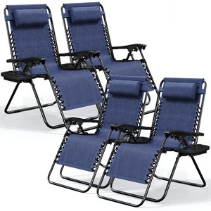 Nestl Zero Gravity Chairs, Reclining Camping Chair, Folding Outdoor Chair with Pillow & Cup Holder Tray - 1 of 4