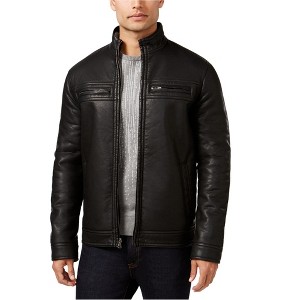 I.N.C International Concepts Mens Lionel Faux-Leather Jacket, Black, XX-Large - 1 of 1