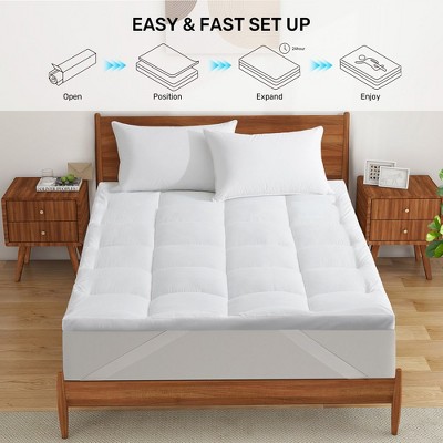 Luxurious White Queen Down Alternative Mattress Topper