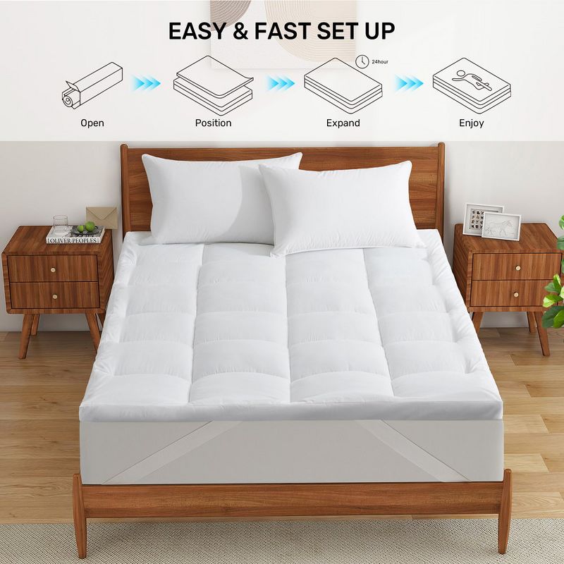 Peace Nest Microfiber Mattress Topper, 3" & 4" Thickness Options for Ultimate Comfort, 2 of 6