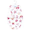 Hudson Baby Infant Girl Plush Faux Fur Swaddle Wrap, Butterfly Floral, 0-3 Months - 2 of 2