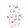 Hudson Baby Infant Girl Plush Faux Fur Swaddle Wrap, Butterfly Floral, 0-3 Months - image 2 of 2