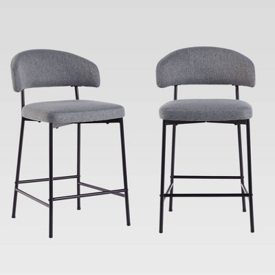 Set of 2 Modern Curved Back Counter Stool - Saracina Home