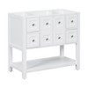 Vynxaria 36" White Freestanding Bathroom Storage Cabinet with Soft-Closing Doors and Drawers - 2 of 4