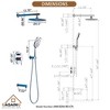 CASAINC 5-Spray Patterns 9.5 in. Tub Wall Mount Dual Shower Heads in Spot Resist - 4 of 4